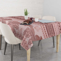 Pastel Pink Samoa Siapo Teuila Flowers Tablecloth - Polynesian Pride