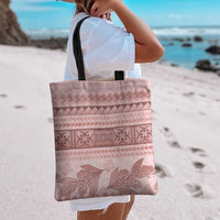 Pastel Pink Samoa Siapo Teuila Flowers Tote Bag - Polynesian Pride