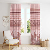 Pastel Pink Samoa Siapo Teuila Flowers Window Curtain - Polynesian Pride