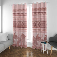 Pastel Pink Samoa Siapo Teuila Flowers Window Curtain - Polynesian Pride