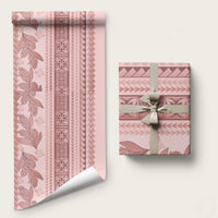 Pastel Pink Samoa Siapo Teuila Flowers Wrapping Paper - Polynesian Pride