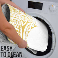 Polynesia White Sunday Bathroom Set Plumeria Polynesian Tribal Gold Color - Polynesian Pride