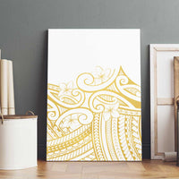 Polynesia White Sunday Canvas Wall Art Plumeria Polynesian Tribal Gold Color - Polynesian Pride