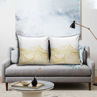 Polynesia White Sunday Pillow Cover Plumeria Polynesian Tribal Gold Color - Polynesian Pride