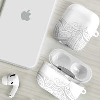 Polynesia White Sunday AirPods Case Plumeria Polynesian Tribal Grey Color - Polynesian Pride