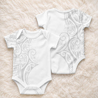 Polynesia White Sunday Baby Onesie Plumeria Polynesian Tribal Grey Color