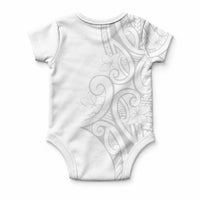 Polynesia White Sunday Baby Onesie Plumeria Polynesian Tribal Grey Color