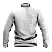 Polynesia White Sunday Baseball Jacket Plumeria Polynesian Tribal Grey Color - Polynesian Pride