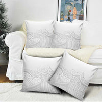 Polynesia White Sunday Pillow Cover Plumeria Polynesian Tribal Grey Color - Polynesian Pride