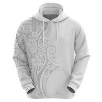 Polynesia White Sunday Zip Hoodie Plumeria Polynesian Tribal Grey Color - Polynesian Pride