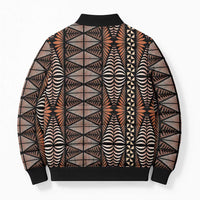 Malo e lelei Tonga Bomber Puffer Jacket Tongan Ngatu Vintage Brown - Polynesian Pride