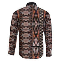 Malo e lelei Tonga Family Matching Long Sleeve Bodycon Dress and Hawaiian Shirt Tongan Ngatu Vintage Brown - Polynesian Pride