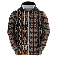 Malo e lelei Tonga Hoodie Tongan Ngatu Vintage Brown - Polynesian Pride