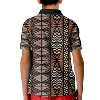 Malo e lelei Tonga Kid Polo Shirt Tongan Ngatu Vintage Brown - Polynesian Pride