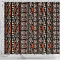 Malo e lelei Tonga Shower Curtain Tongan Ngatu Vintage Brown - Polynesian Pride
