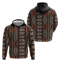 Malo e lelei Tonga Zip Hoodie Tongan Ngatu Vintage Brown - Polynesian Pride