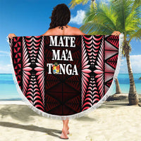 Tonga Rugby Beach Blanket 2025 Mate Maa Tonga Ngatu Motif - Polynesian Pride