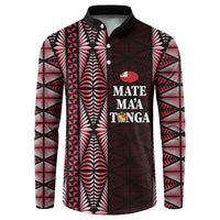 Tonga Rugby Personalised Button Sweatshirt 2025 Mate Maa Tonga Ngatu Motif - Polynesian Pride