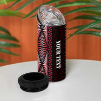 Tonga Rugby Personalised 4 in 1 Can Cooler Tumbler 2025 Mate Maa Tonga Ngatu Motif - Polynesian Pride