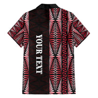 Tonga Rugby Personalised Family Matching Off Shoulder Short Dress and Hawaiian Shirt 2025 Mate Maa Tonga Ngatu Motif - Polynesian Pride