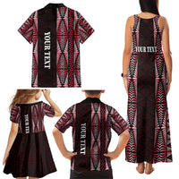 Tonga Rugby Personalised Family Matching Tank Maxi Dress and Hawaiian Shirt 2025 Mate Maa Tonga Ngatu Motif - Polynesian Pride