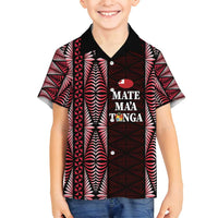 Tonga Rugby Personalised Family Matching Tank Maxi Dress and Hawaiian Shirt 2025 Mate Maa Tonga Ngatu Motif - Polynesian Pride