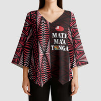 Tonga Rugby Personalised Kimono Sleeve Blouse 2025 Mate Maa Tonga Ngatu Motif - Polynesian Pride