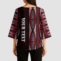 Tonga Rugby Personalised Kimono Sleeve Blouse 2025 Mate Maa Tonga Ngatu Motif - Polynesian Pride