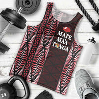 Tonga Rugby Personalised Men Tank Top 2025 Mate Maa Tonga Ngatu Motif - Polynesian Pride
