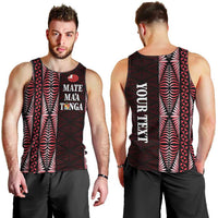 Tonga Rugby Personalised Men Tank Top 2025 Mate Maa Tonga Ngatu Motif - Polynesian Pride