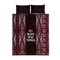 Tonga Rugby Quilt Bed Set 2025 Mate Maa Tonga Ngatu Motif - Polynesian Pride
