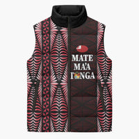 Tonga Rugby Personalised Sleeveless Puffer Jacket 2025 Mate Maa Tonga Ngatu Motif - Polynesian Pride