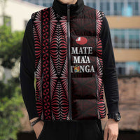 Tonga Rugby Personalised Sleeveless Puffer Jacket 2025 Mate Maa Tonga Ngatu Motif - Polynesian Pride
