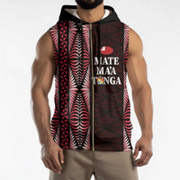 Tonga Rugby Personalised Sleeveless Zip Hoodie 2025 Mate Maa Tonga Ngatu Motif - Polynesian Pride