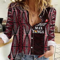 Tonga Rugby Personalised Women Casual Shirt 2025 Mate Maa Tonga Ngatu Motif - Polynesian Pride