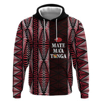 Tonga Rugby Personalised Zip Hoodie 2025 Mate Maa Tonga Ngatu Motif - Polynesian Pride