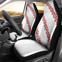 White Sunday Tonga Fakame Car Seat Cover Tongan Ngatu Heilala Lei - Polynesian Pride