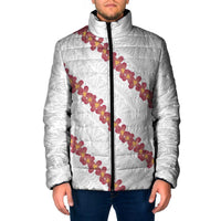 White Sunday Tonga Fakame Padded Jacket Tongan Ngatu Heilala Lei - Polynesian Pride