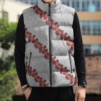 White Sunday Tonga Fakame Sleeveless Puffer Jacket Tongan Ngatu Heilala Lei - Polynesian Pride