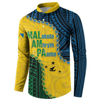 Personalised Malampa Province Vanuatu Button Sweatshirt Map With Polynesian Pattern LT14 - Polynesian Pride