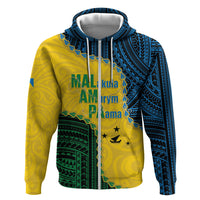 Personalised Malampa Province Vanuatu Hoodie Map With Polynesian Pattern LT14 Zip Hoodie Multicolor - Polynesian Pride