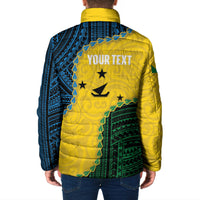 Personalised Malampa Province Vanuatu Padded Jacket Map With Polynesian Pattern LT14 - Polynesian Pride
