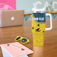 Personalised Malampa Province Vanuatu Tumbler With Handle Map With Polynesian Pattern LT14 - Polynesian Pride