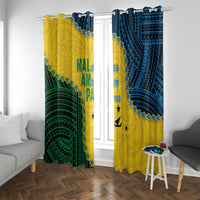 Malampa Province Vanuatu Window Curtain Map With Polynesian Pattern LT14 With Grommets Multicolor - Polynesian Pride