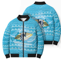 Aloha Hawaii Humuhumu Reef Triggerfish Bomber Puffer Jacket Hawaiian Leis Kakau Pattern LT14 - Polynesian Pride