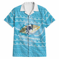 Aloha Hawaii Humuhumu Reef Triggerfish Hawaiian Shirt Hawaiian Leis Kakau Pattern LT14 Blue - Polynesian Pride