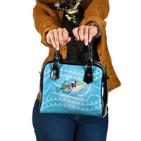 Aloha Hawaii Humuhumu Reef Triggerfish Shoulder Handbag Hawaiian Leis Kakau Pattern LT14 One Size Blue - Polynesian Pride