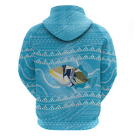 Aloha Hawaii Humuhumu Reef Triggerfish Zip Hoodie Hawaiian Leis Kakau Pattern LT14 - Polynesian Pride