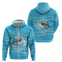 Aloha Hawaii Humuhumu Reef Triggerfish Zip Hoodie Hawaiian Leis Kakau Pattern LT14 - Polynesian Pride