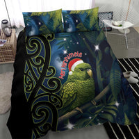 New Zealand Christmas Bedding Set Cute Kakapo Meri Kirihimete Maori Koru